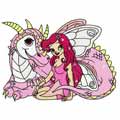 Fairy and dragon machine embroidery design